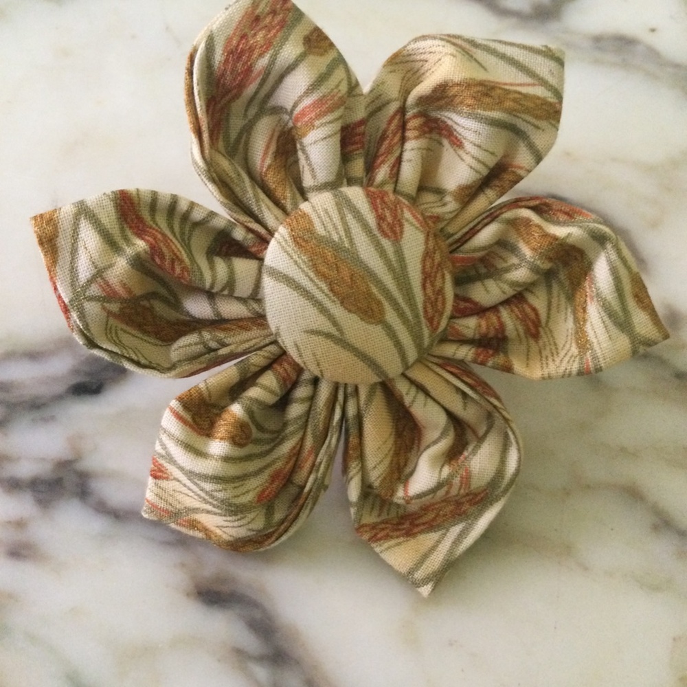 Autumn Fabric Flower For Small Dog Collar
